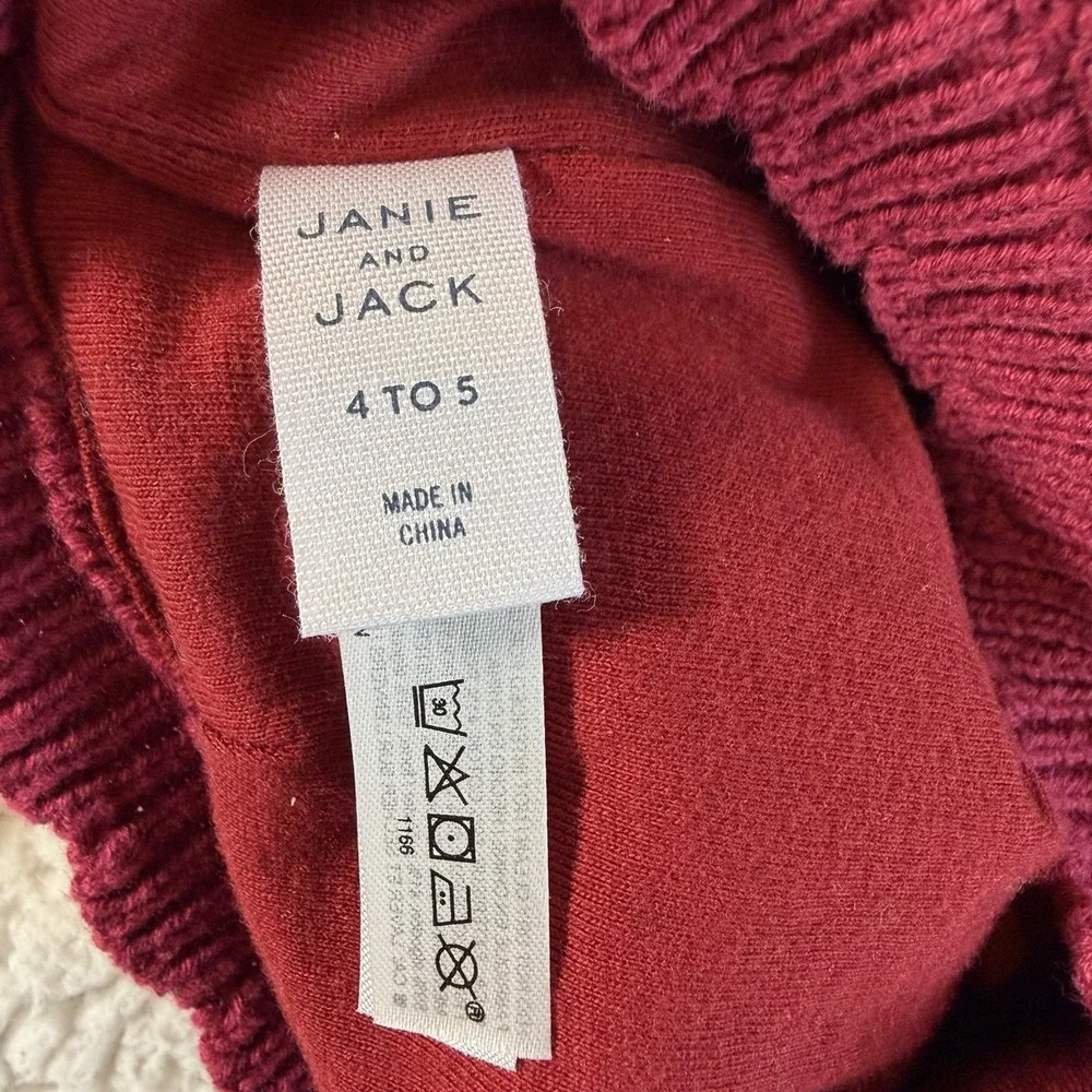 Janie And Jack Kids Criss Cross Knit Winter Hat with Bow for Girls Burgundy 4 -5